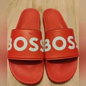 Boss Vibrant Orange Slide Sandals Used Good Condition  For Men